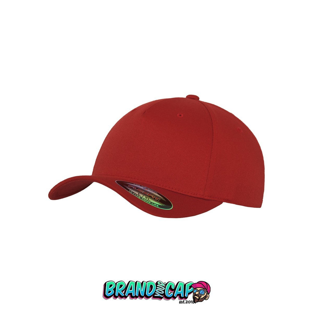 Flexfit 5 Panel - rot - BrandyourCap.de